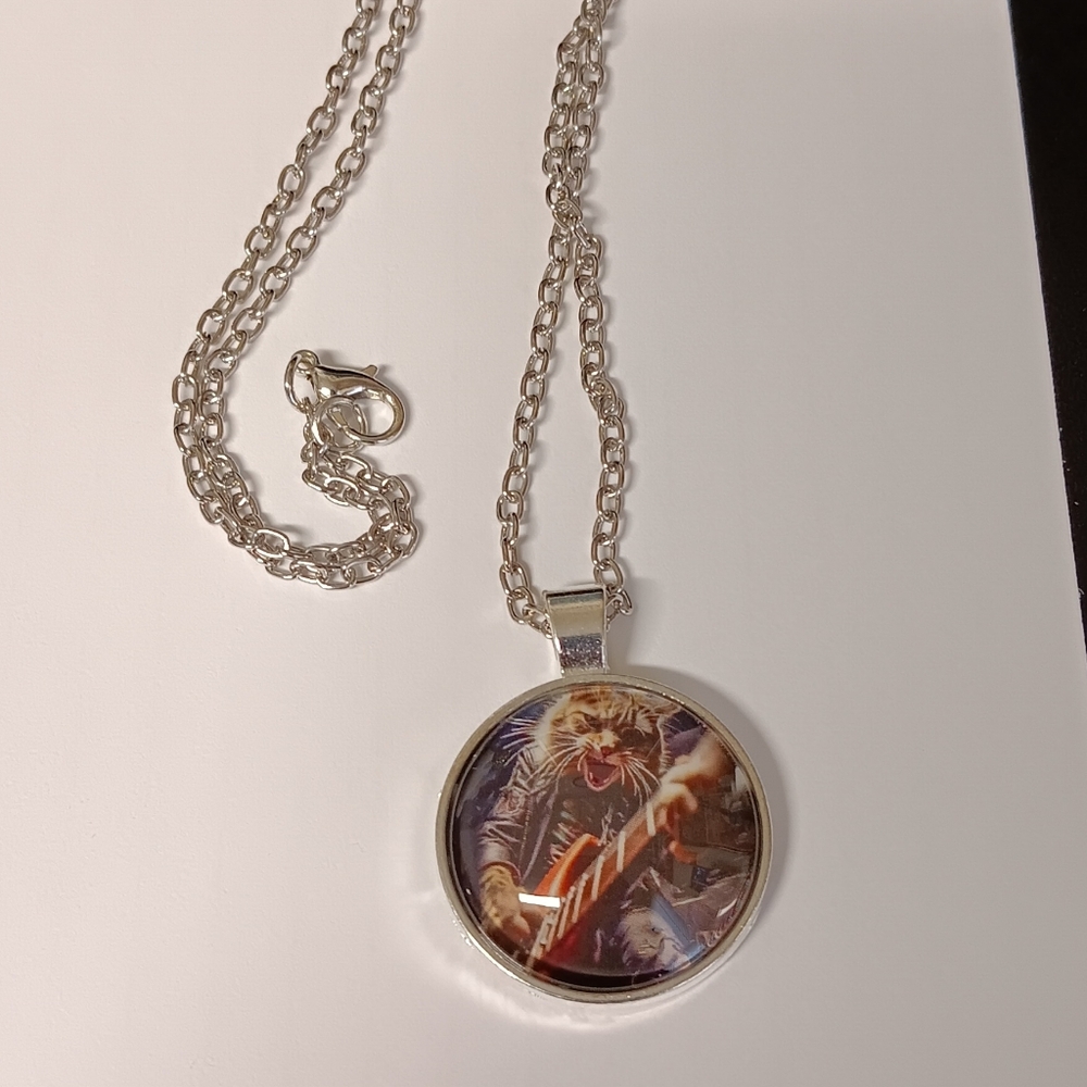 Rock Cat Pendant Necklace (NWT)